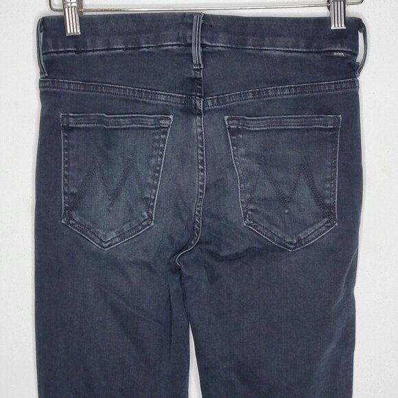 Mother Size 26 High Waisted Looker Ankle Fray‎ Black Skinny Denim Jeans - Picture 4 of 8